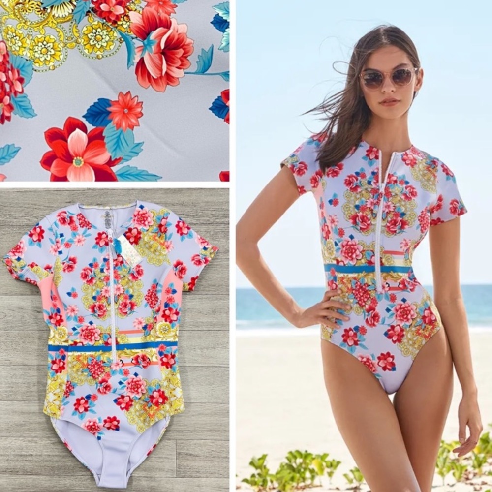 🆕 JOHNNY WAS Japer Neoprene One Piece Swimsuit 🆕